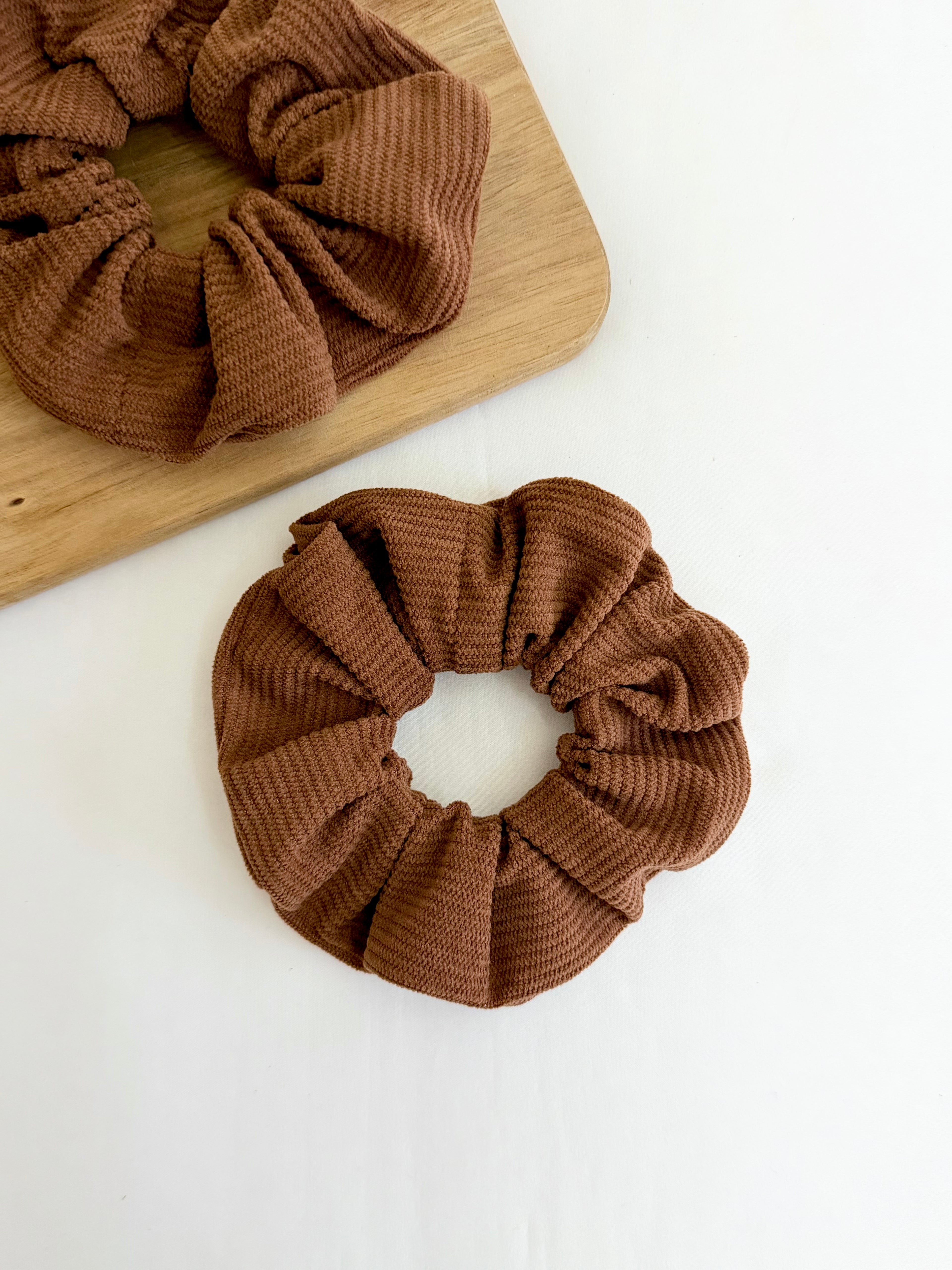 Mocha Swirl Corduroy Scrunchie
