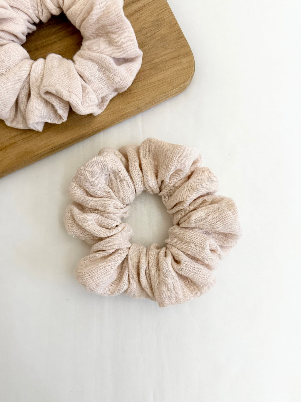 Strawberry Mellow Muslin Scrunchie
