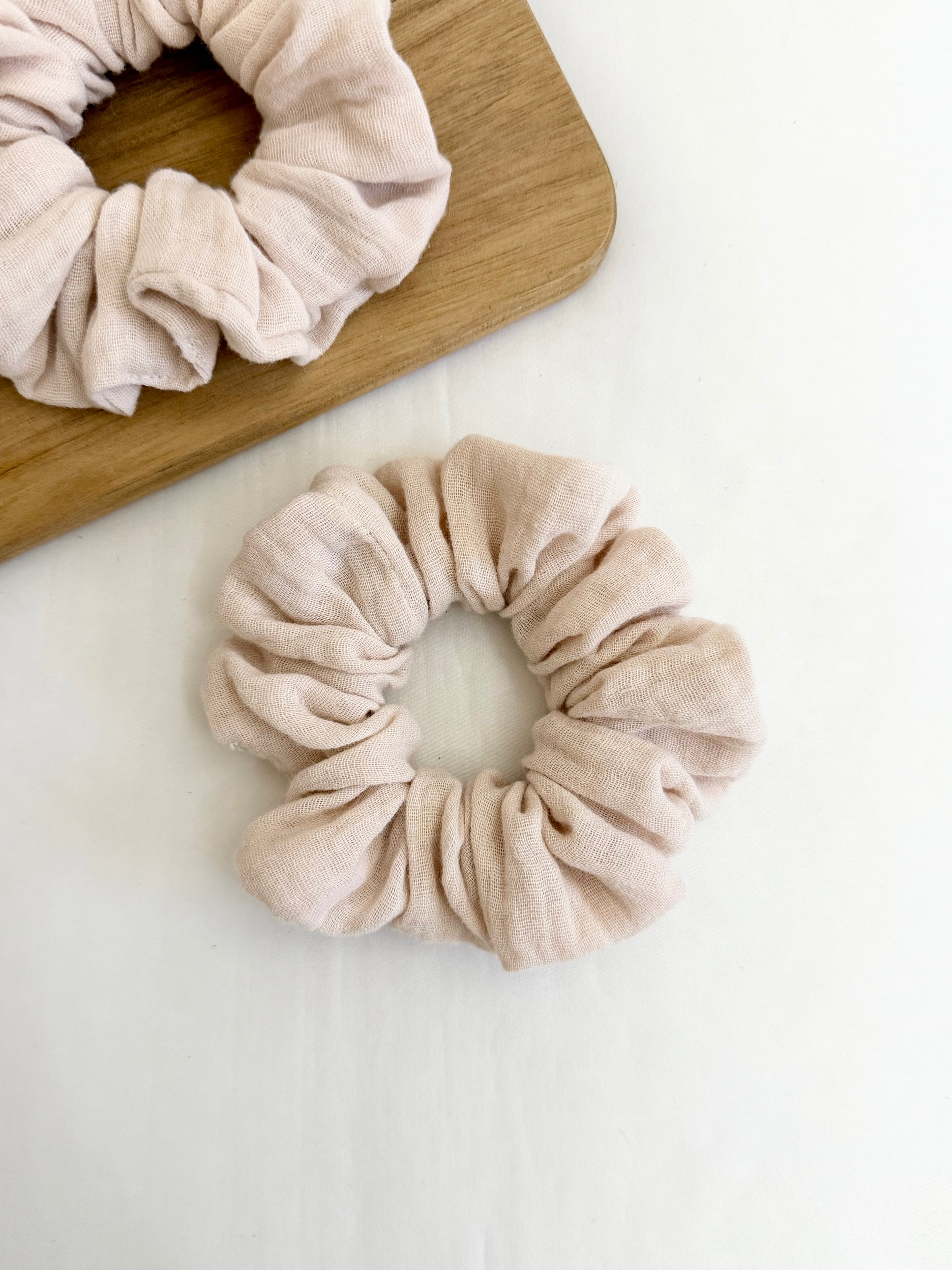Strawberry Mellow Muslin Scrunchie