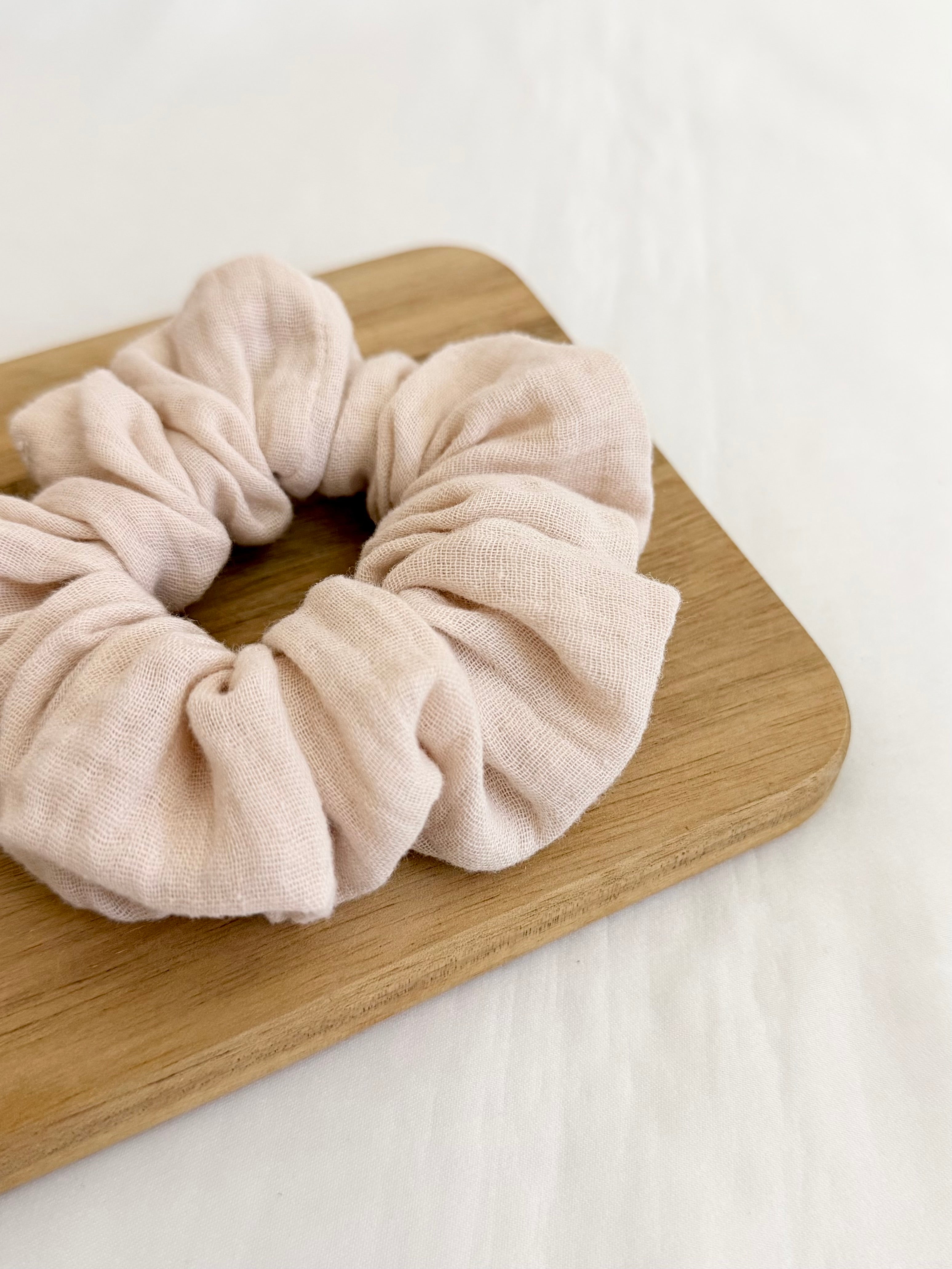 Strawberry Mellow Muslin Scrunchie