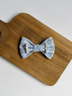 Set of Two | Sky Blue Striped Dog Bow & Scrunchie