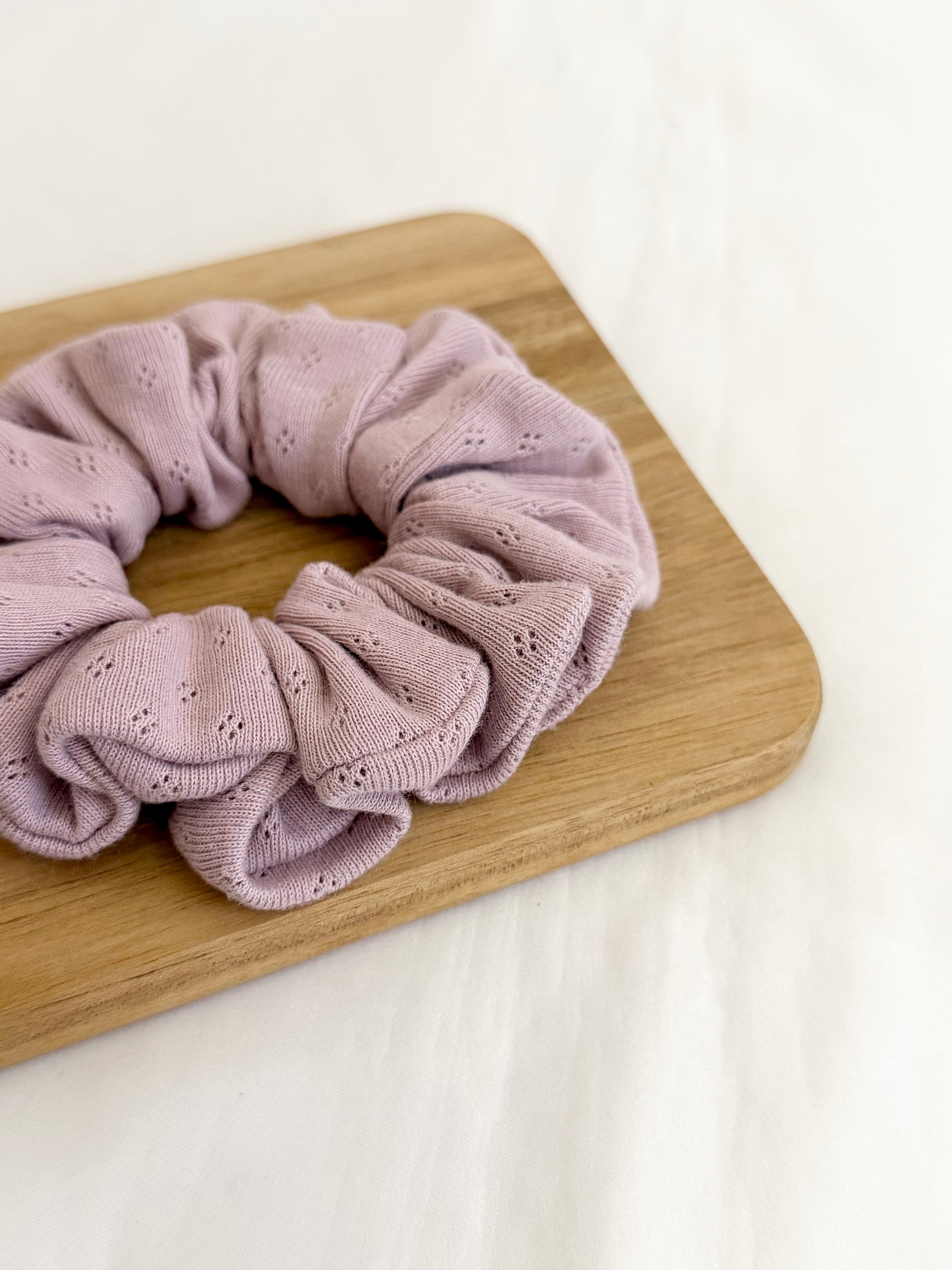 Lavender Dust Pointelle Scrunchie