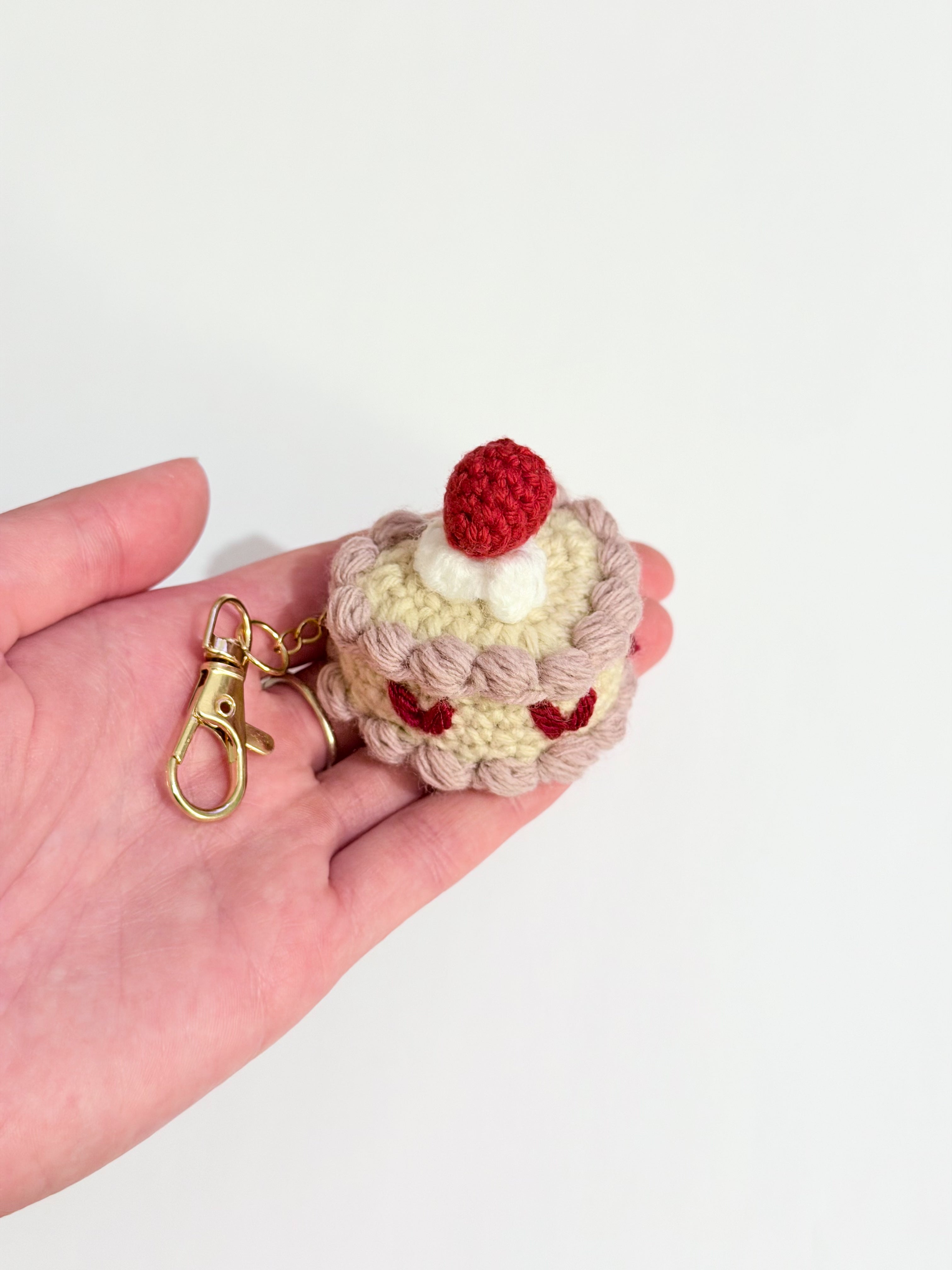 Mini Heart Cake Keyring