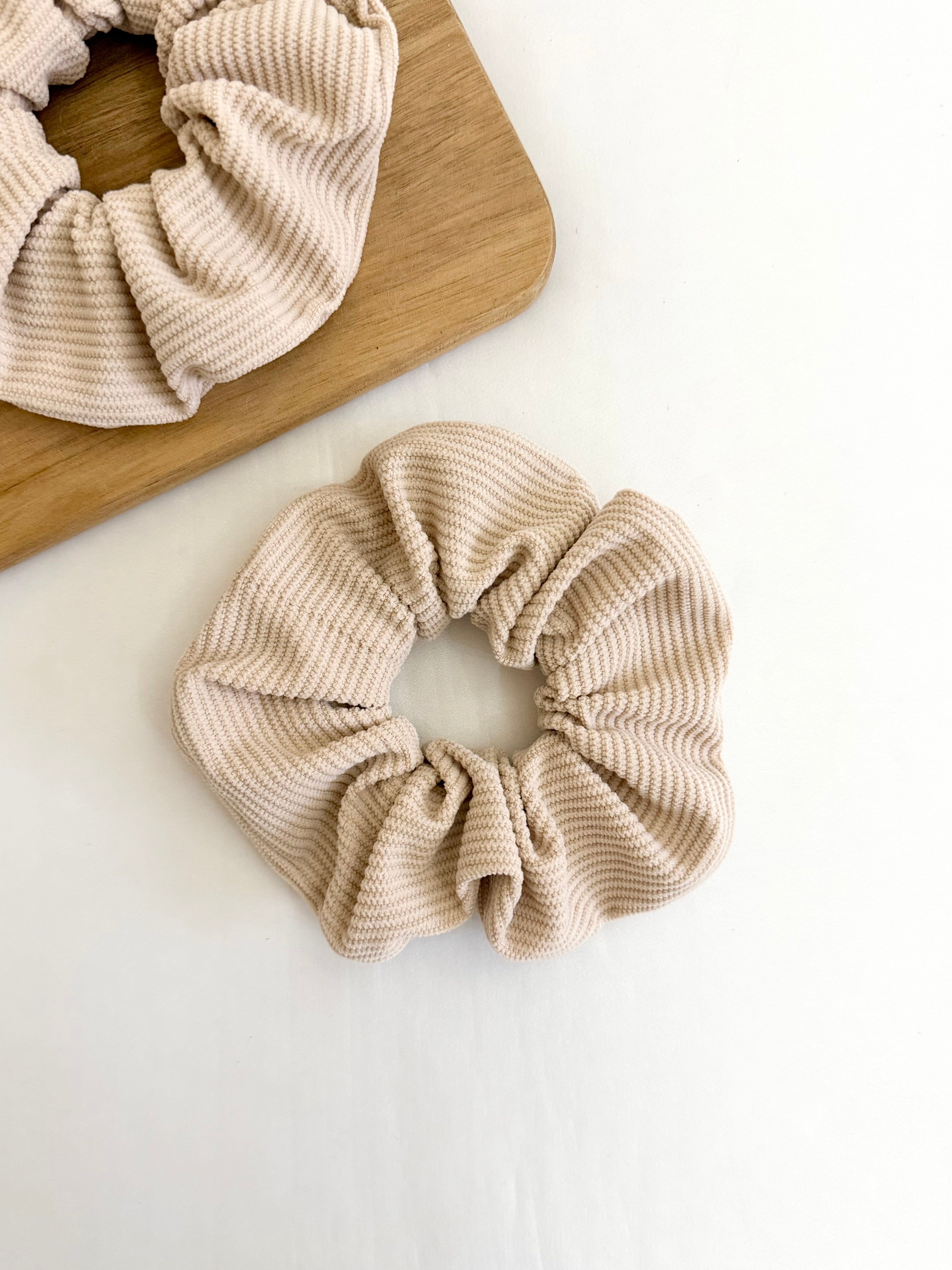 Vanilla Blush Corduroy Scrunchie