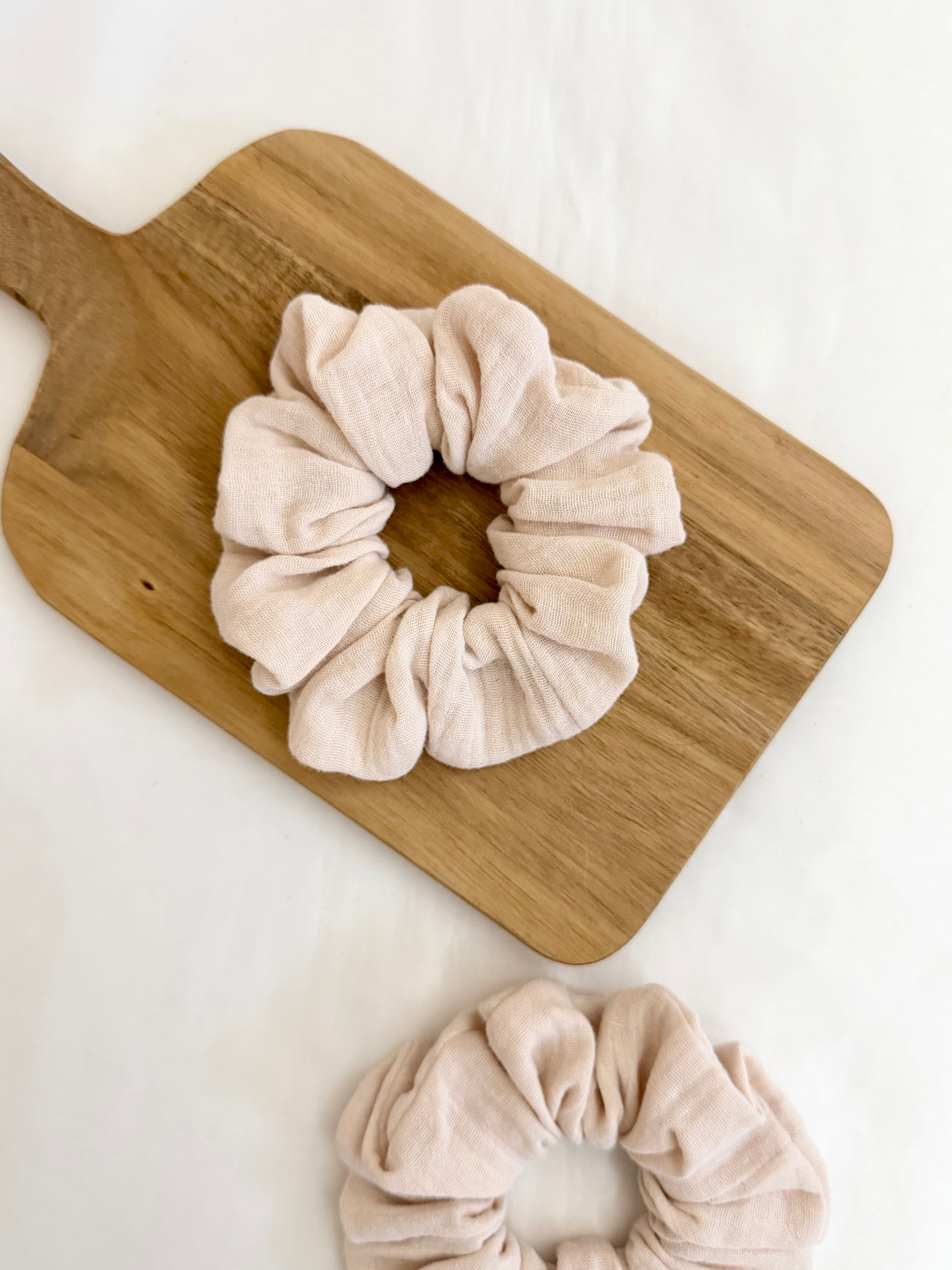 Strawberry Mellow Muslin Scrunchie