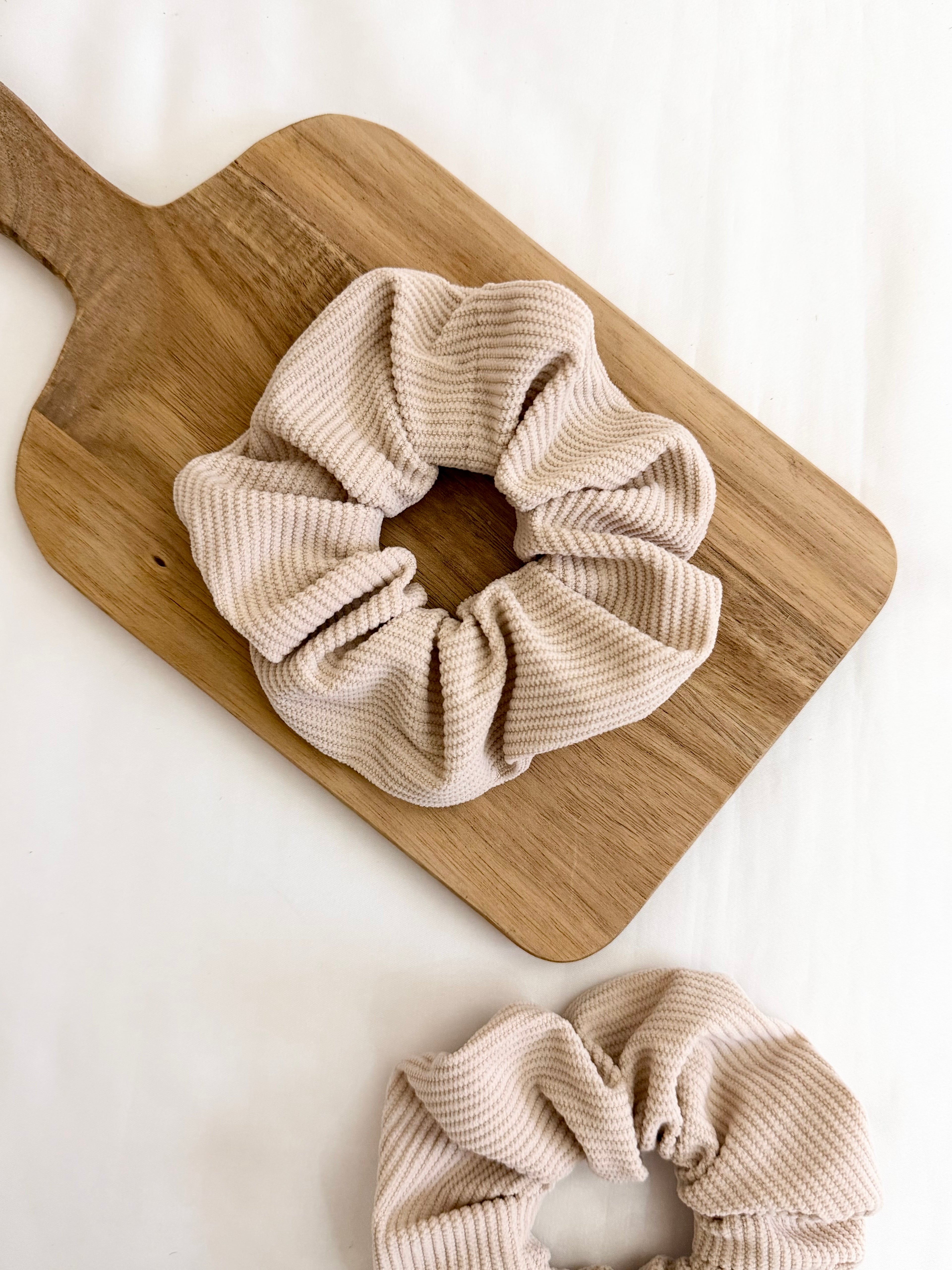 Vanilla Blush Corduroy Scrunchie