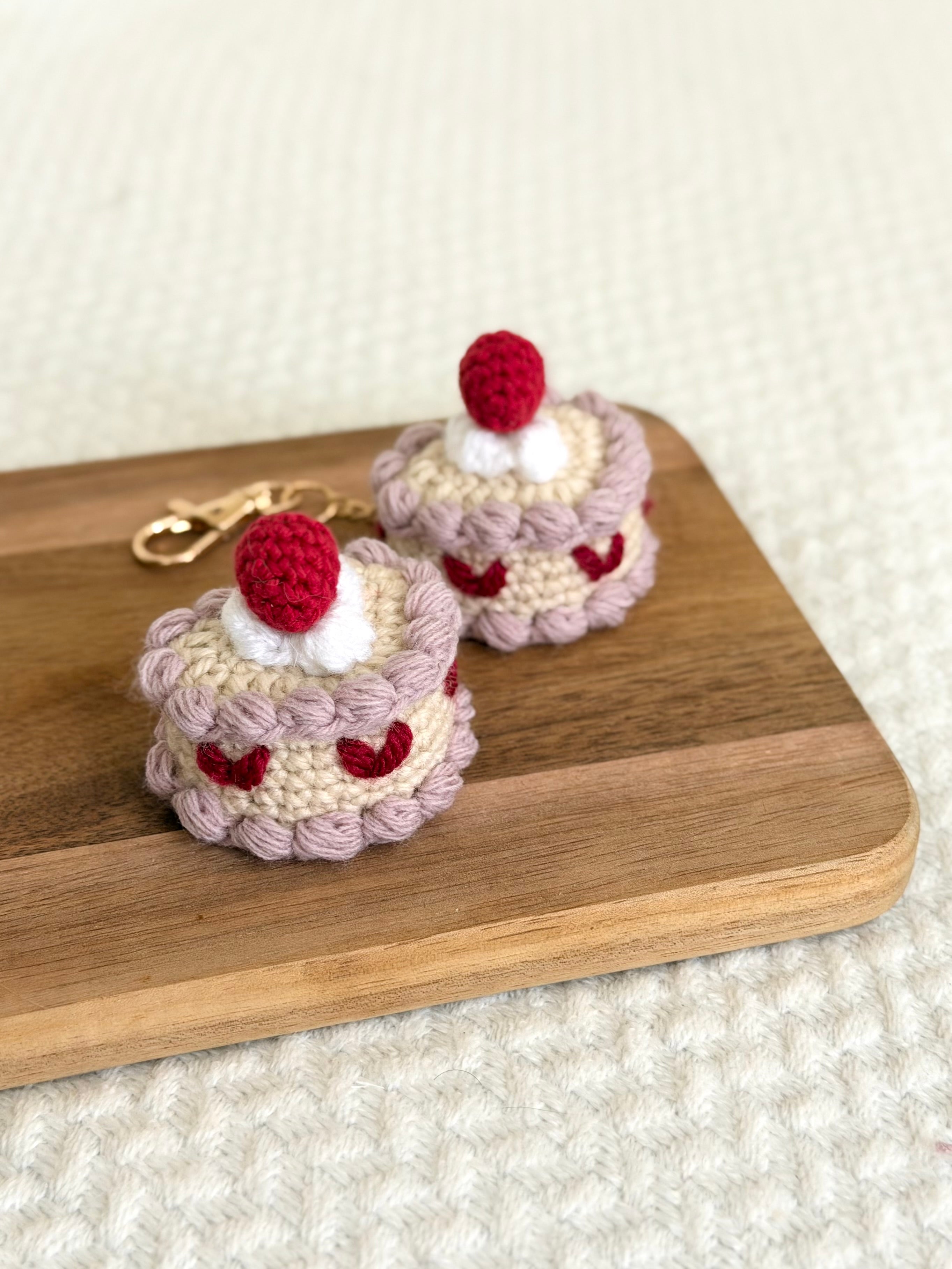 Mini Heart Cake Keyring