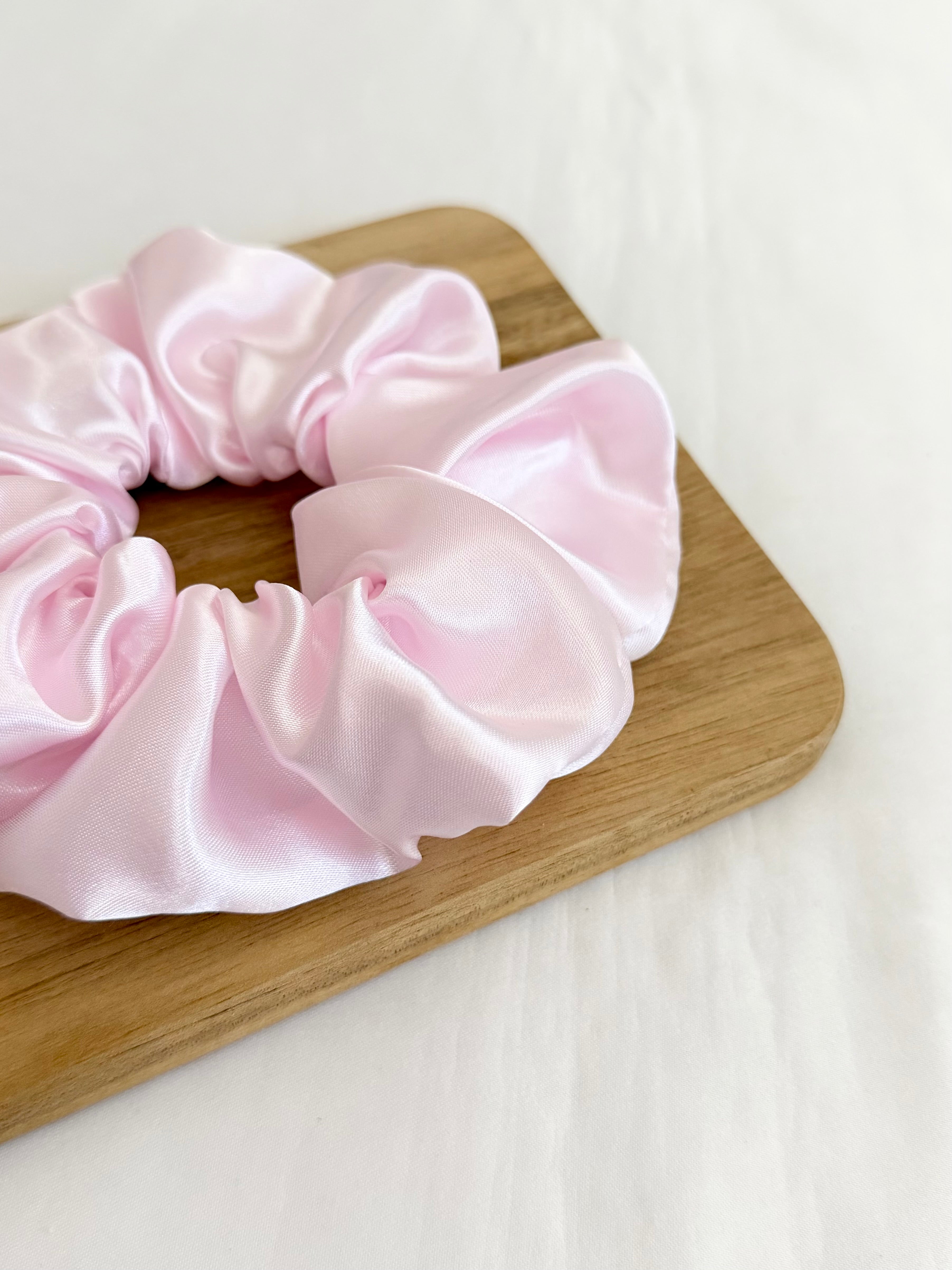 Pink Champagne Satin Scrunchie