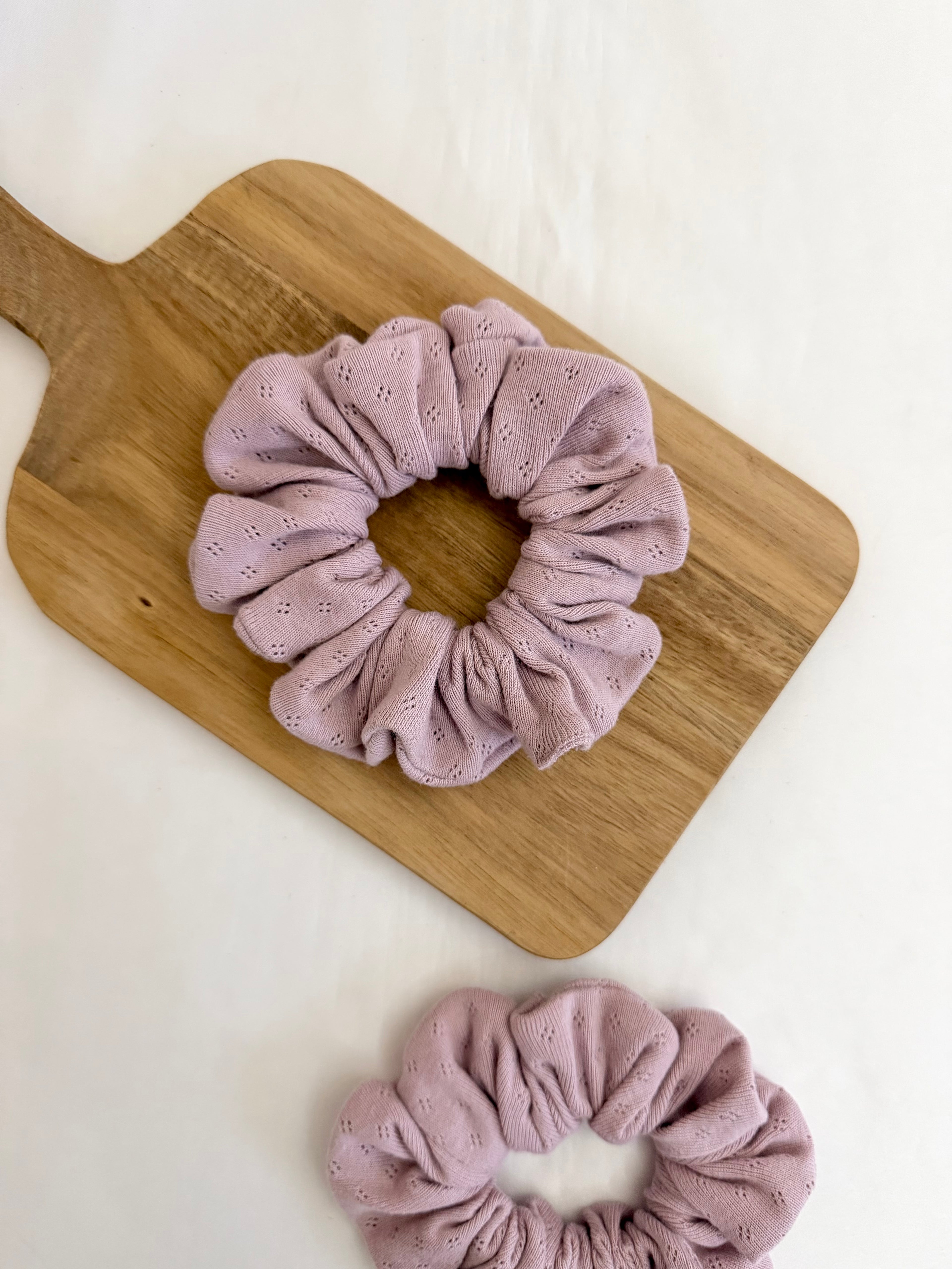 Lavender Dust Pointelle Scrunchie