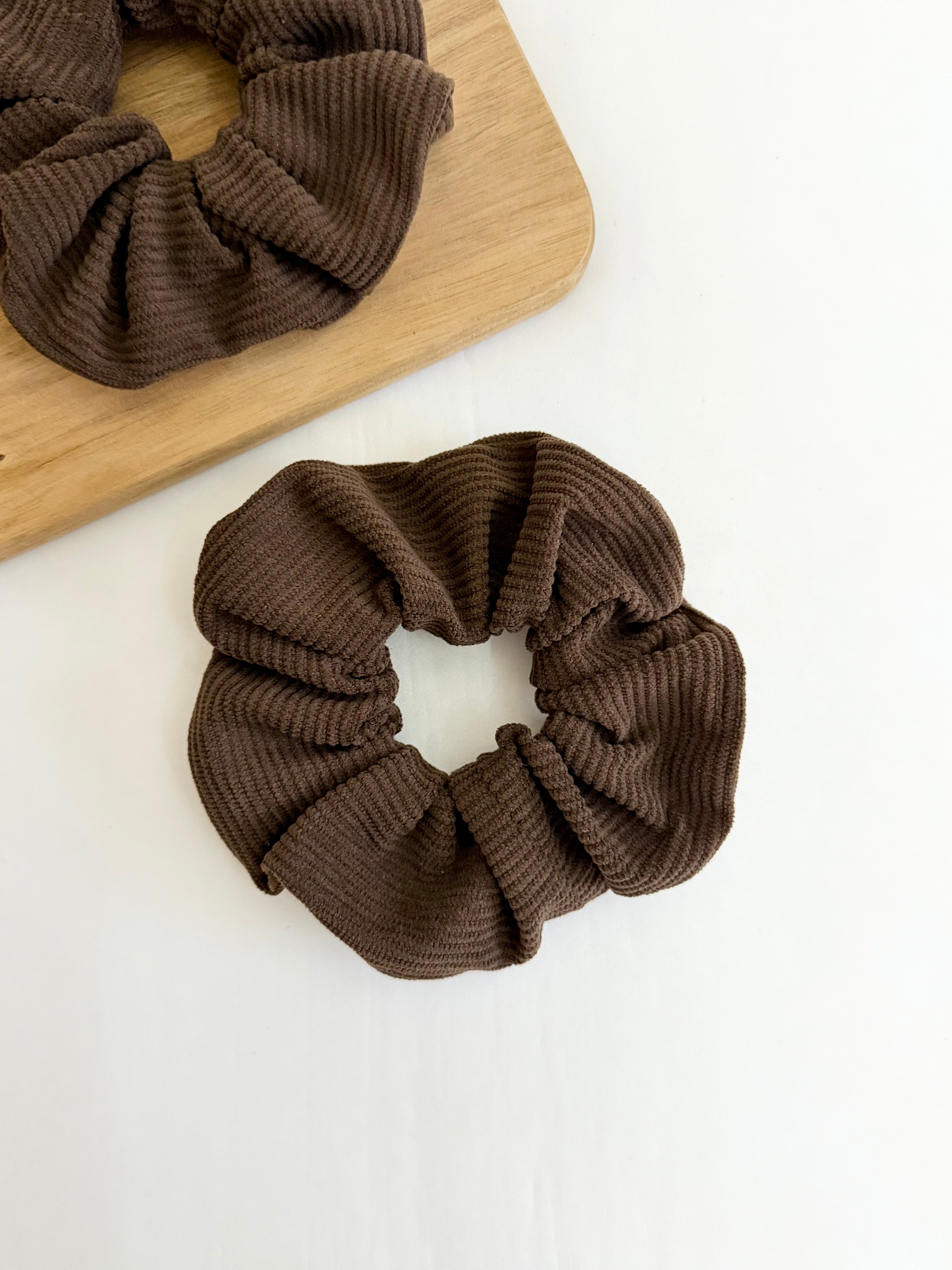 Espresso Corduroy Scrunchie