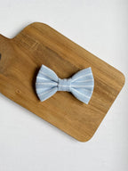 Set of Two | Sky Blue Striped Dog Bow & Scrunchie