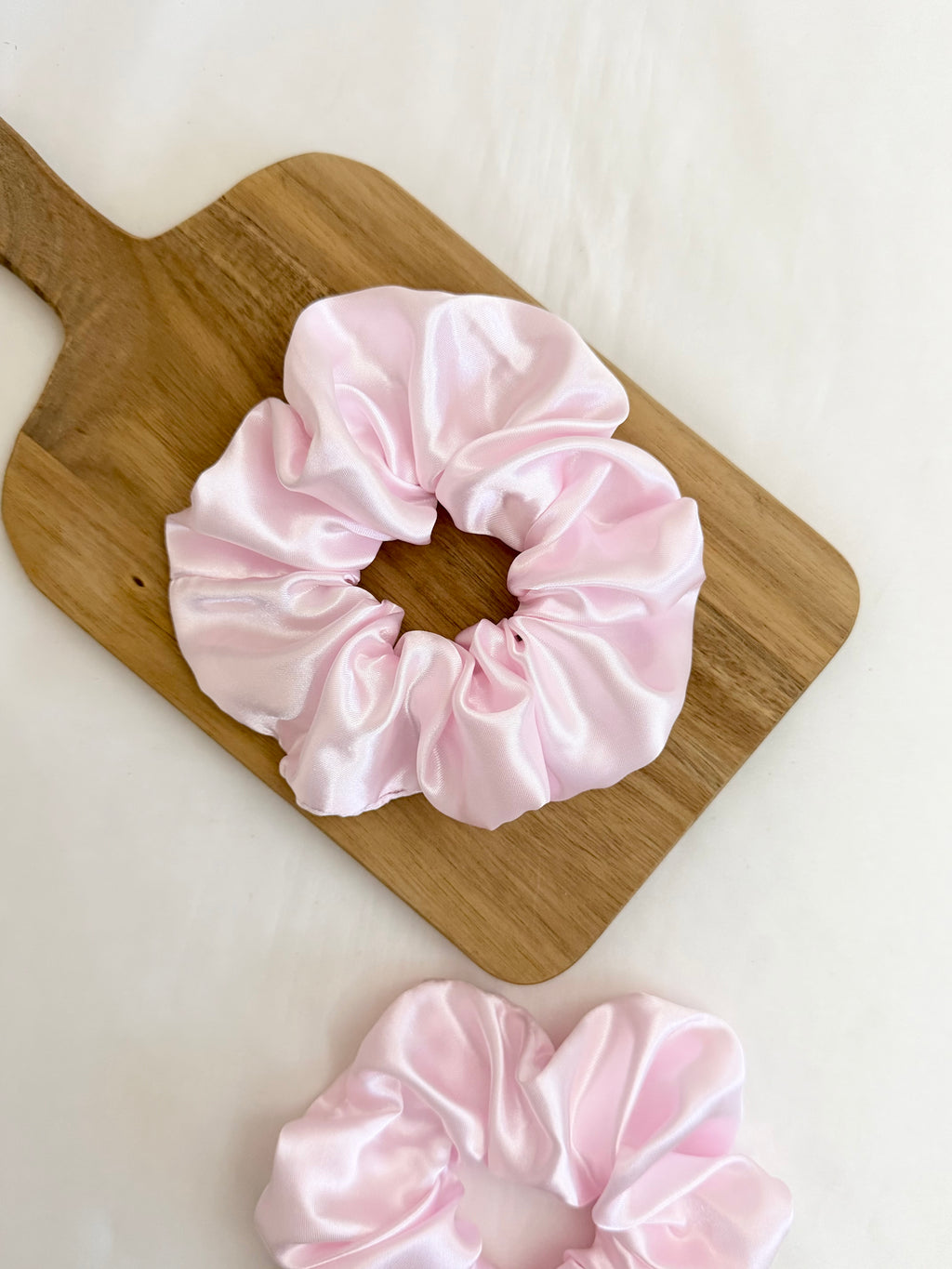 Pink Champagne Satin Scrunchie