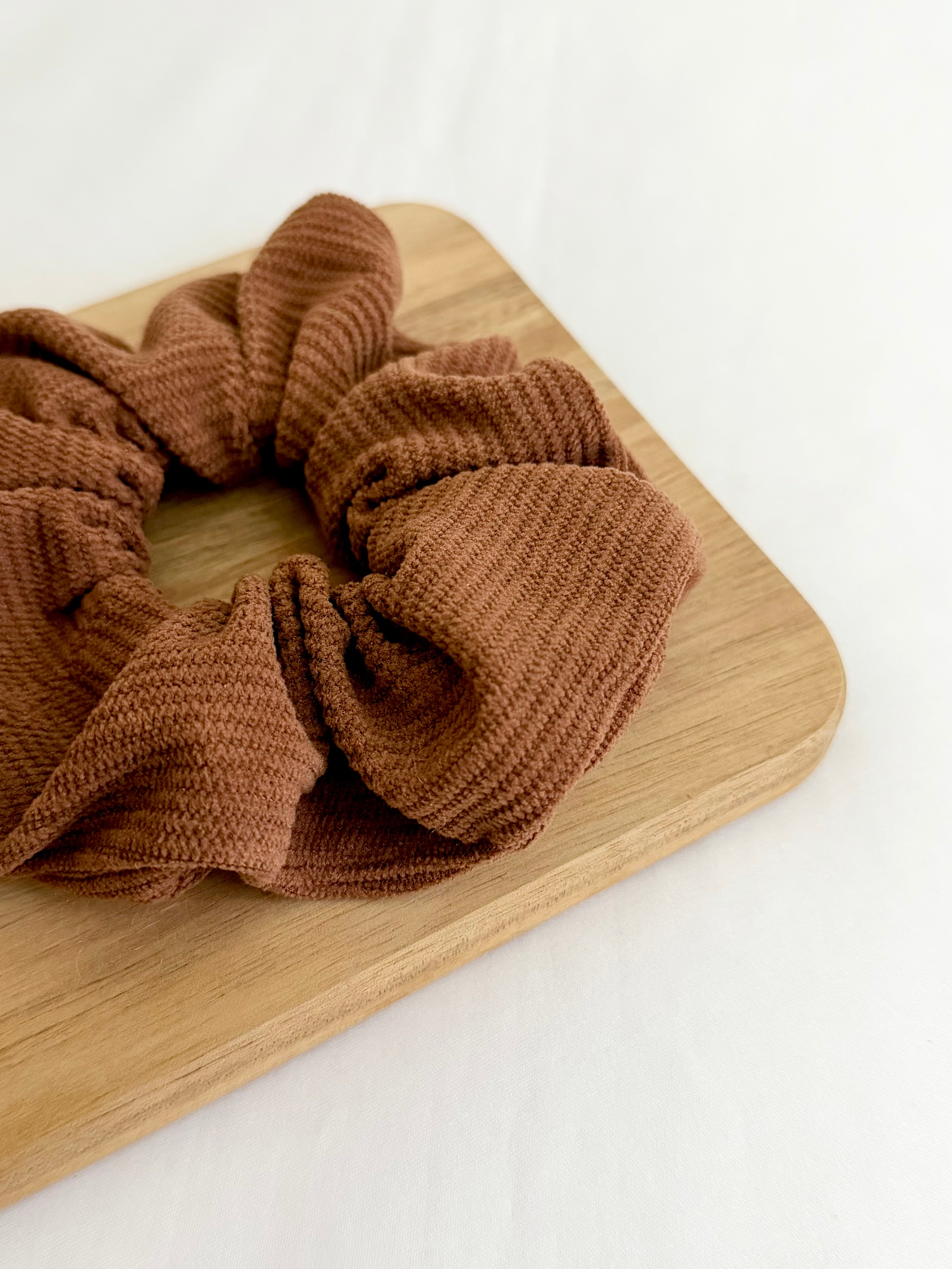 Mocha Swirl Corduroy Scrunchie