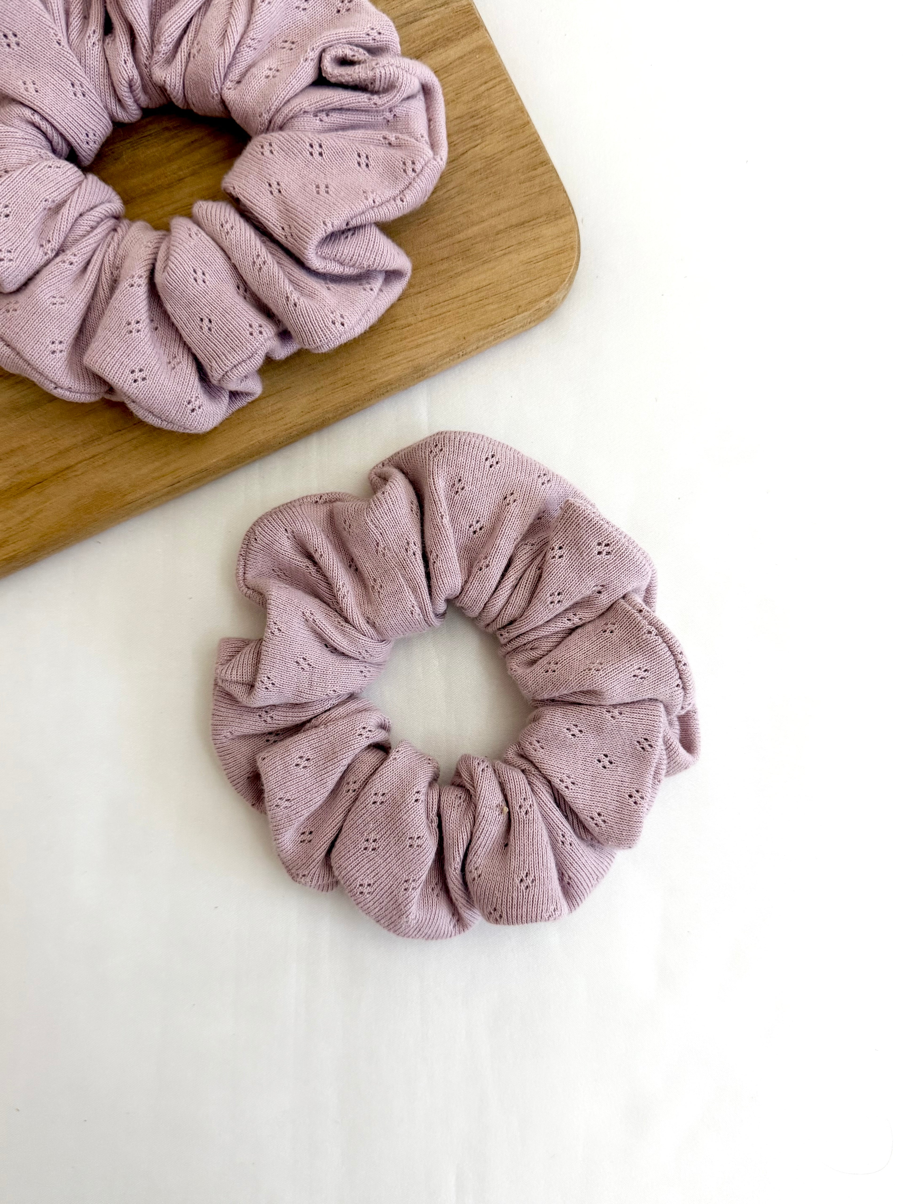 Lavender Dust Pointelle Scrunchie
