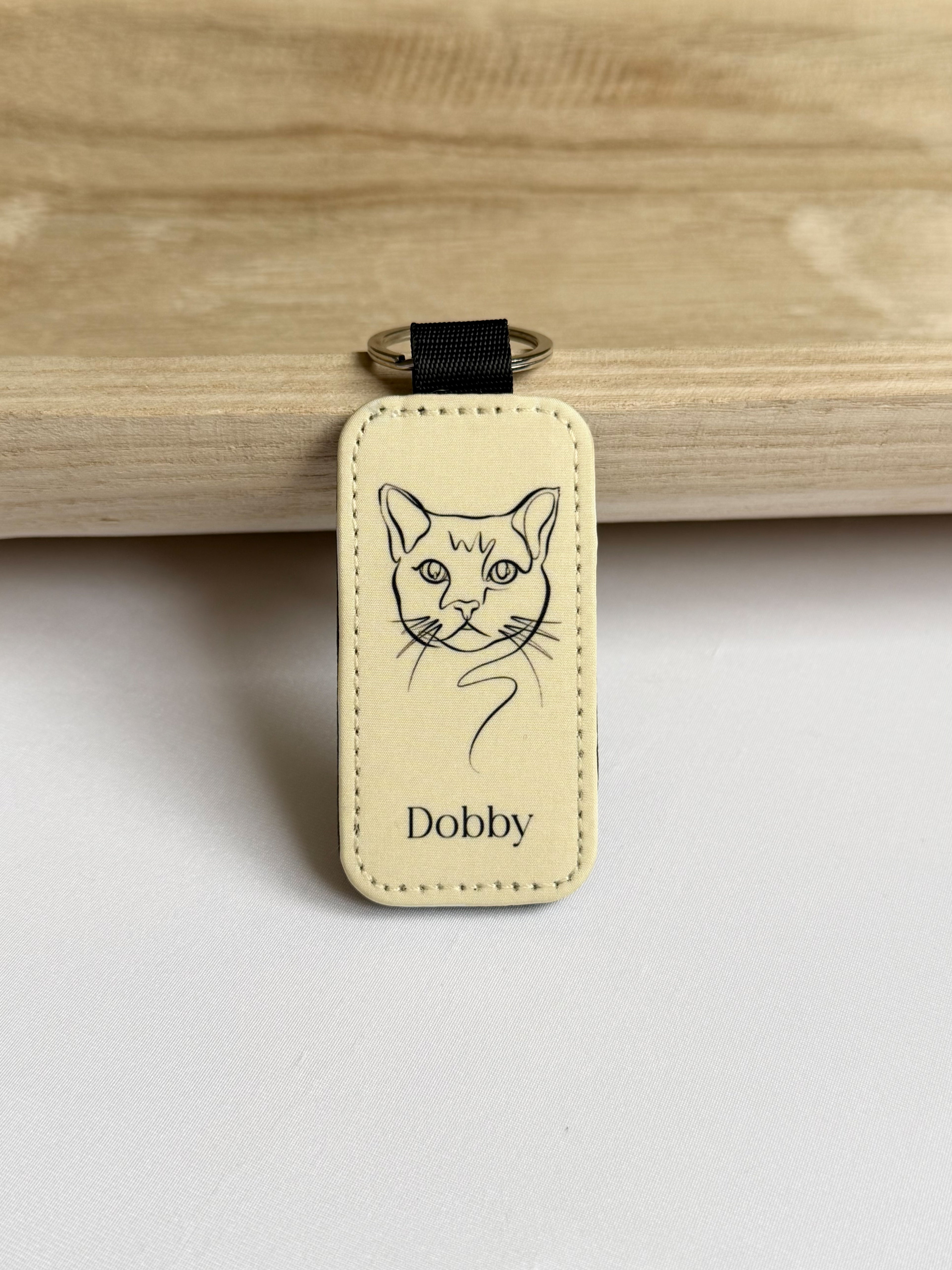 Personalised Keyring | Pet Illustration & Name