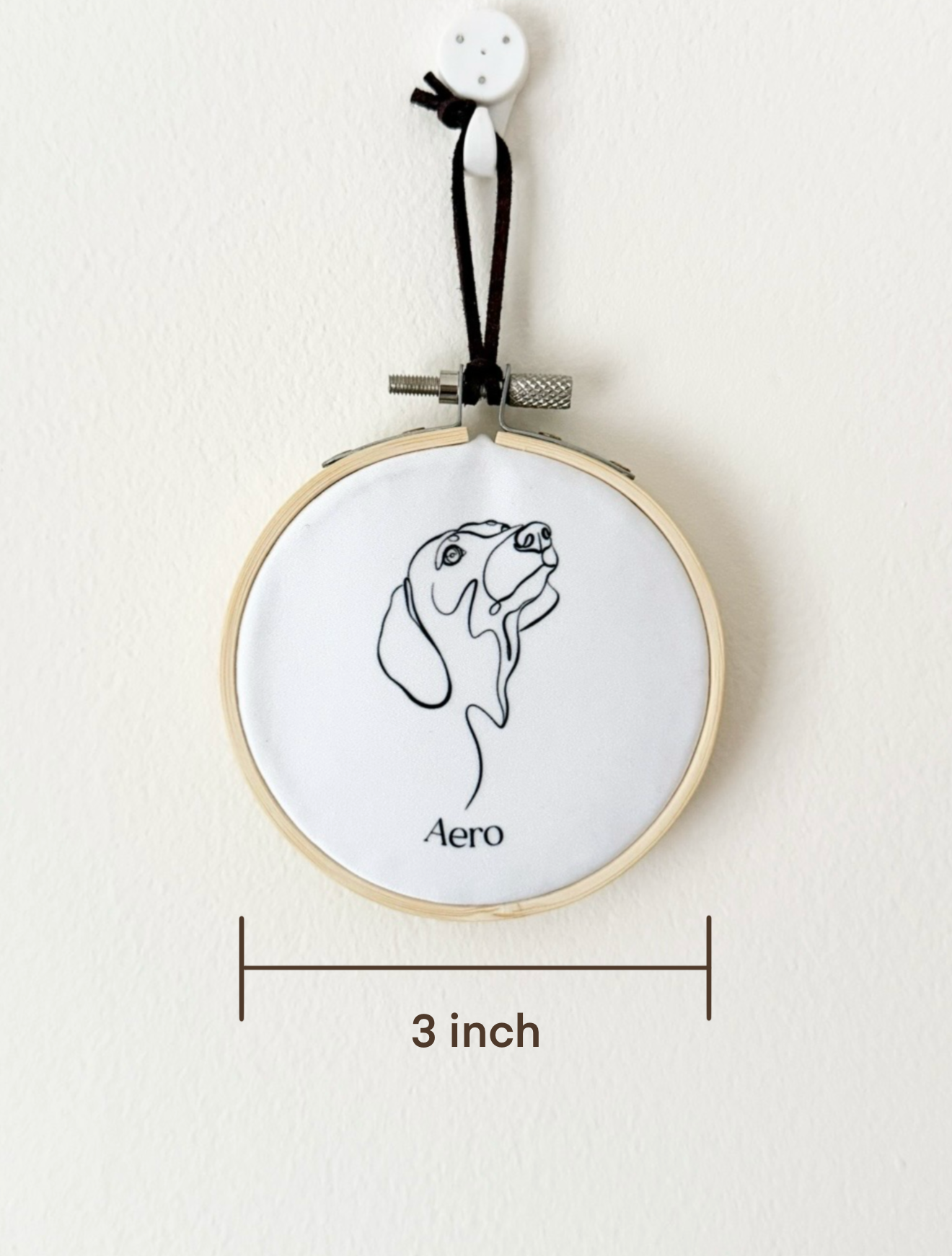 Mini Custom Pet Illustration Hoop | Minimalist Wall Art