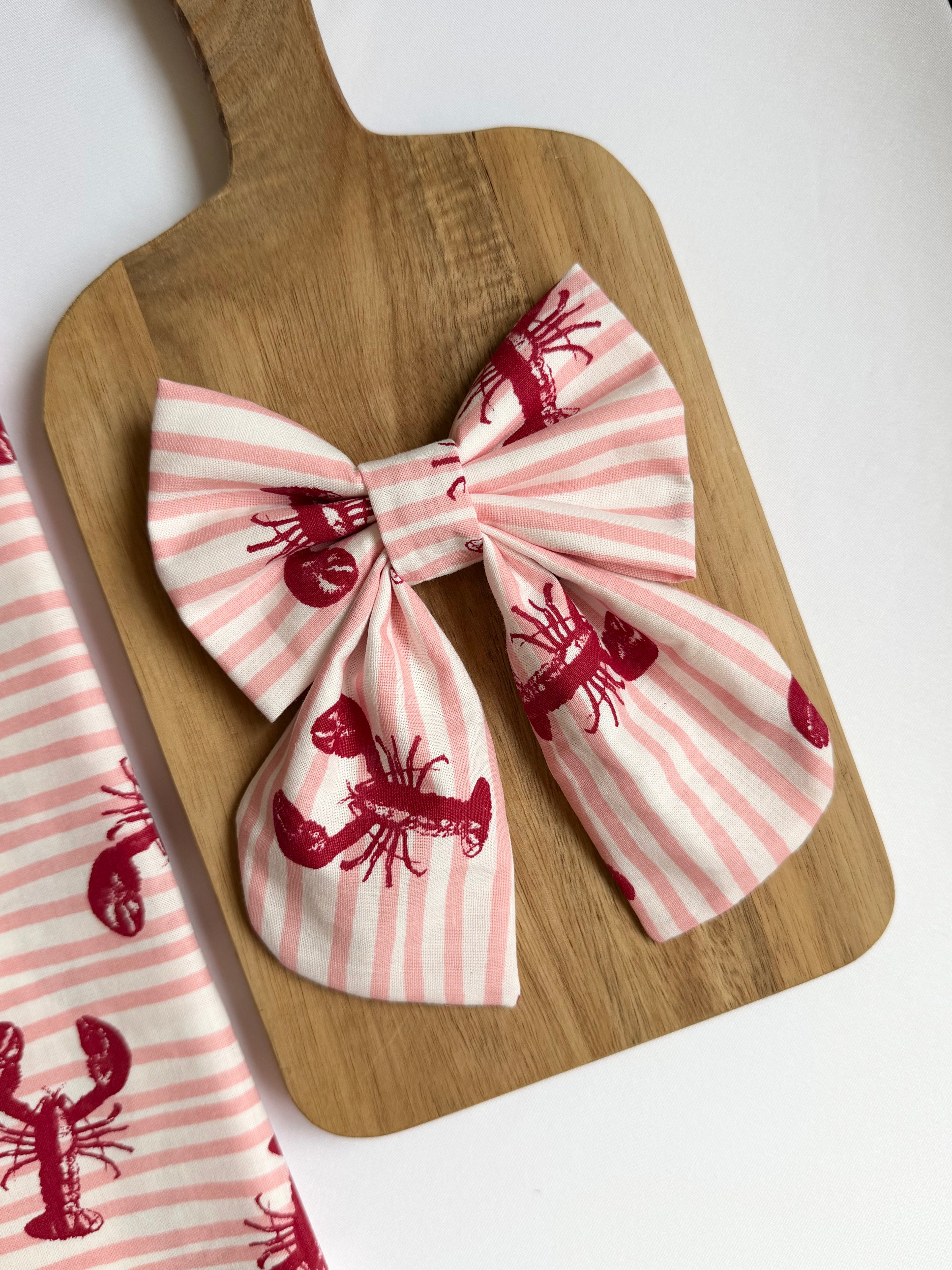 Coastal Lobster Sailor Dog Bow