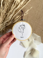 Mini Custom Pet Illustration Hoop | Minimalist Wall Art