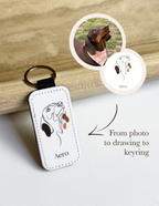Personalised Keyring | Pet Illustration & Name