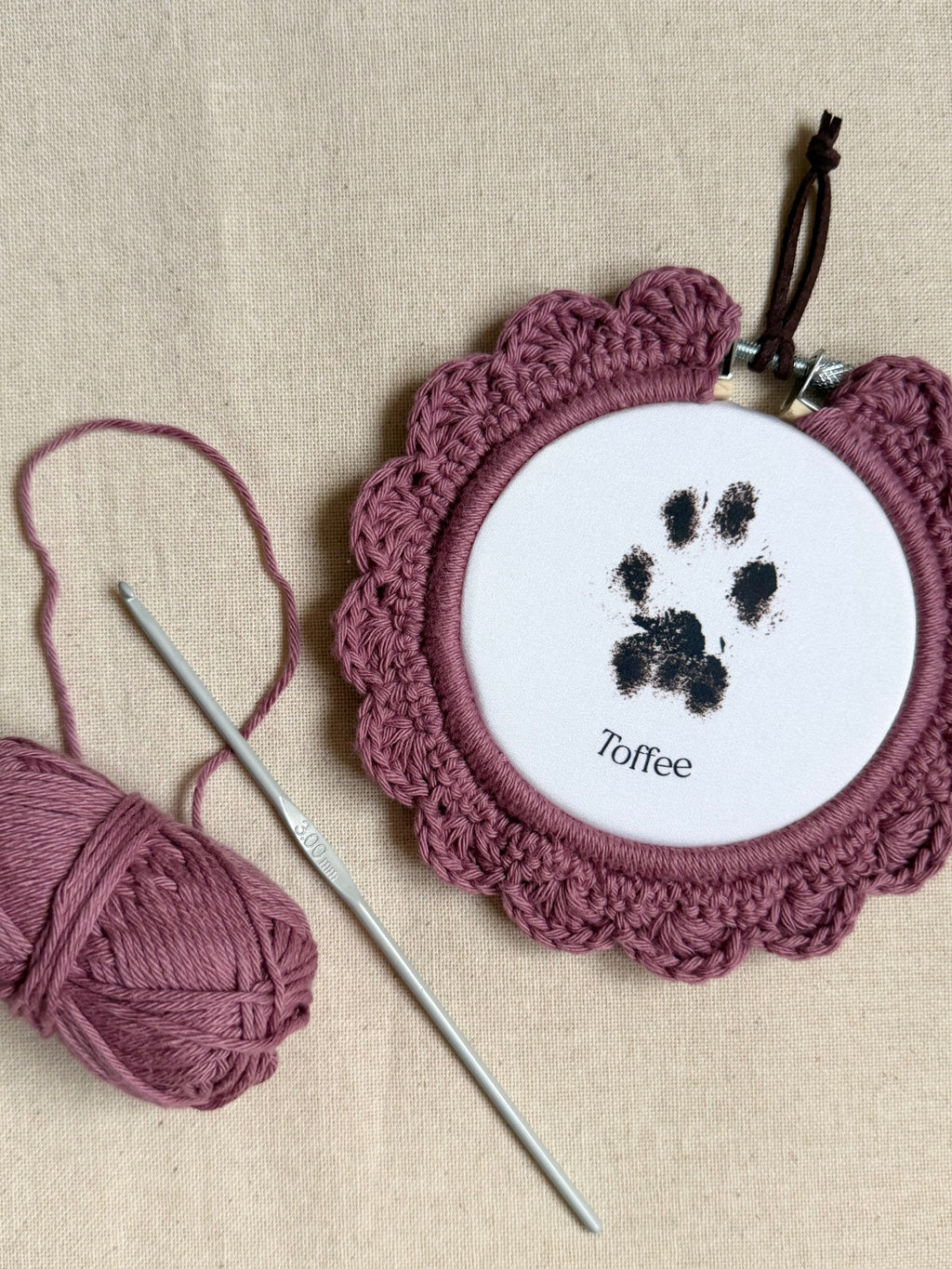 Custom Paw Print Hoop | Minimalist Wall Art
