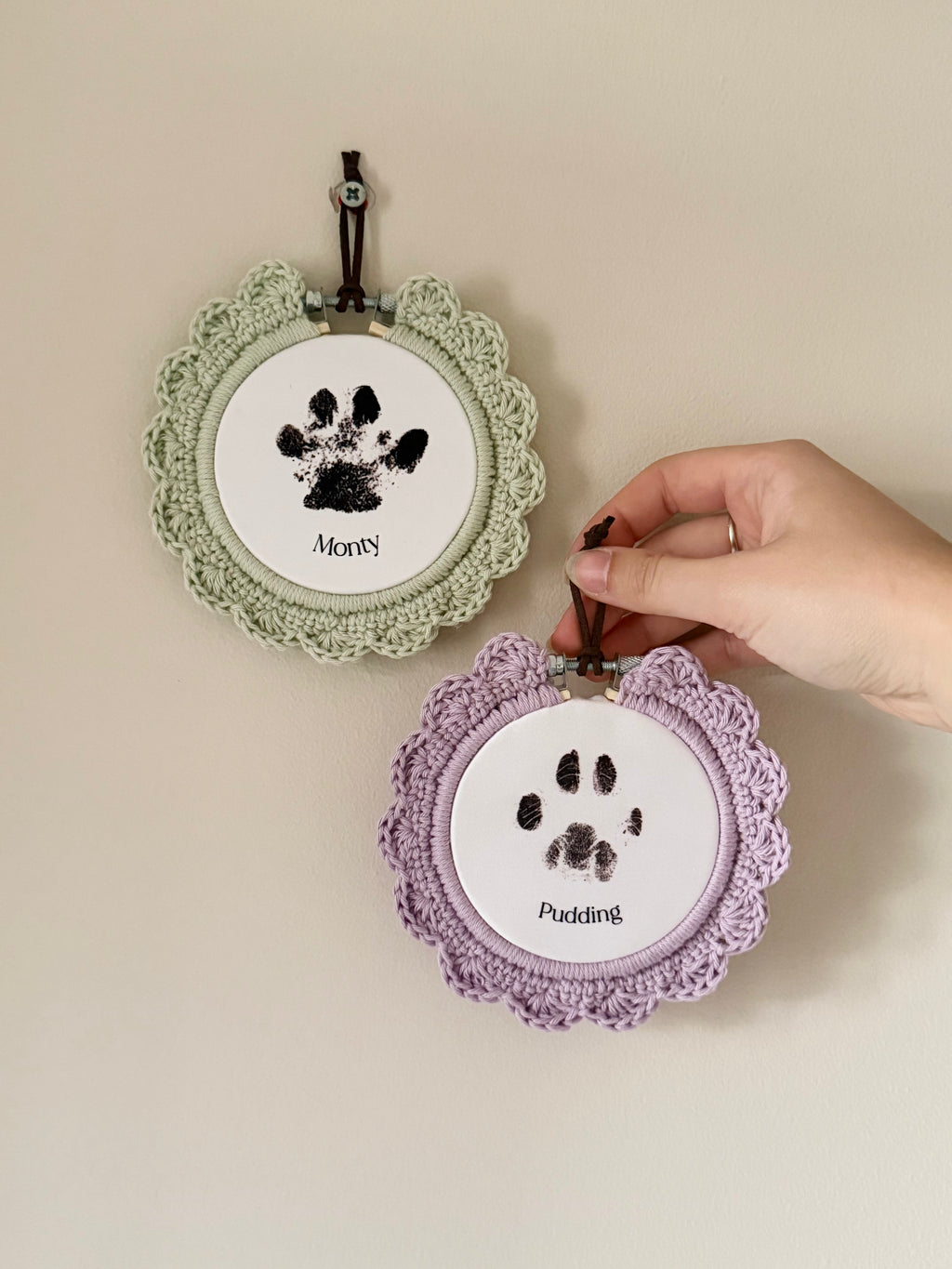 Custom Paw Print Hoop | Minimalist Wall Art