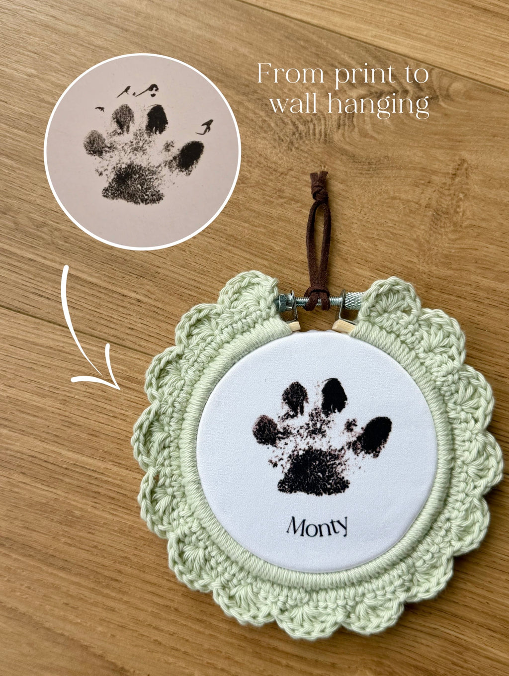 Custom Paw Print Hoop | Minimalist Wall Art