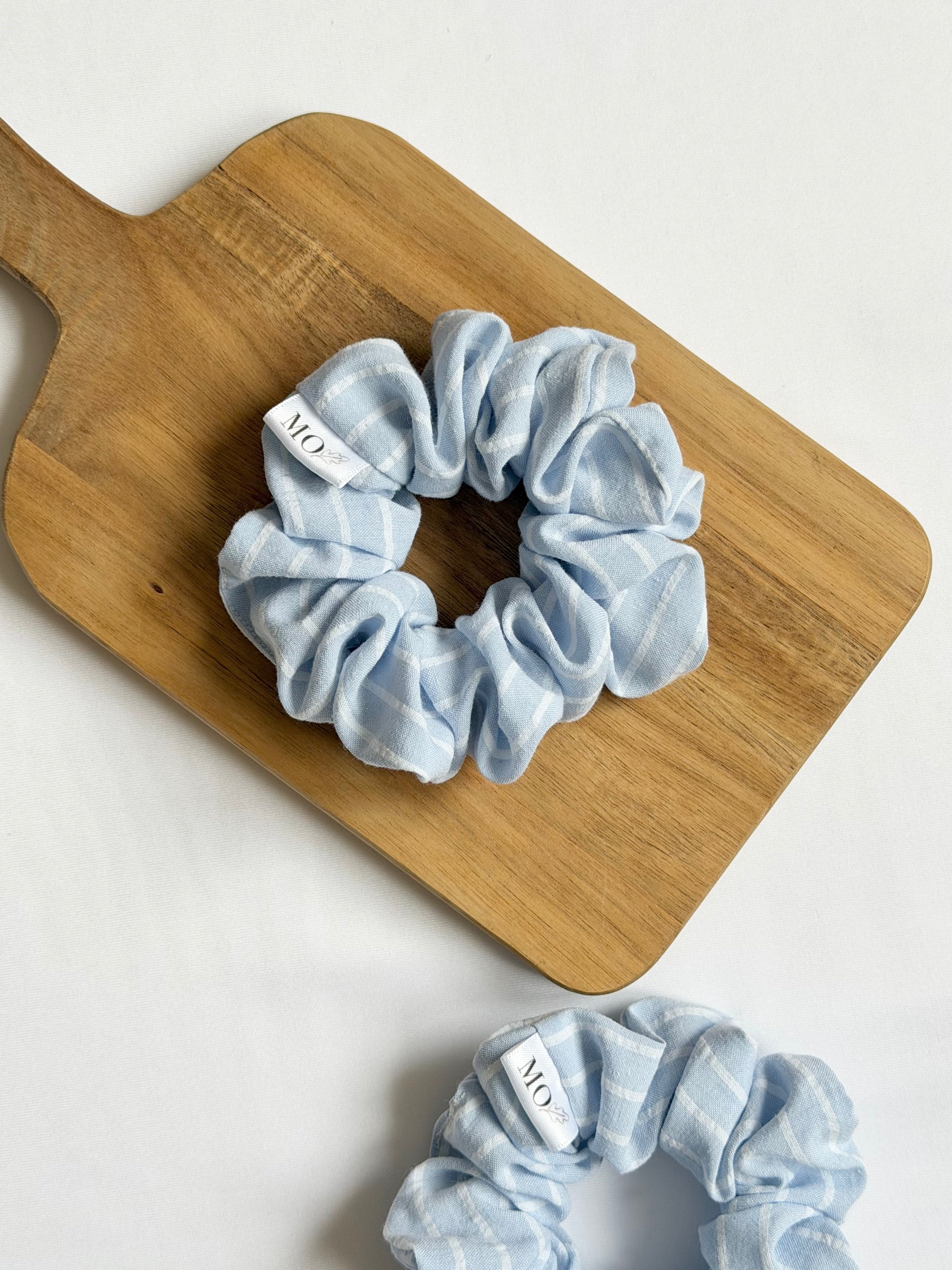 Sky Blue Striped Scrunchie